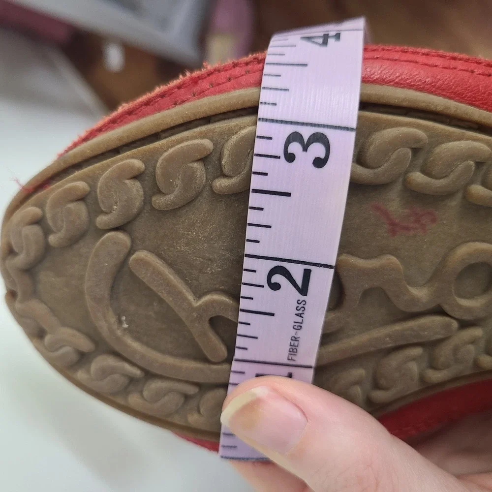 Cherokee US 6 Leather Moccasins Loafers Slippers Boho Festival Red‎ Blue Yellow - Picture 9 of 11